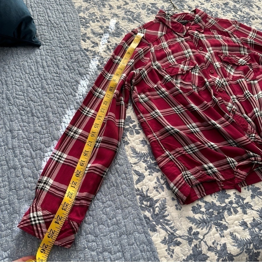 Torrid Plaid Taylor Red & White Top 1X - Picture 11 of 11